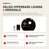 ProReset Helios Hyperbare Lounge mit 4 Merkmalen: Elektrisches Sofa, Sauerstoffkonzentrator 10 l/min inklusive, Gegensprechanlage, Bedienbildschirme innen und außen