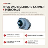 ProReset HPOD UNO Multibare Kammer mit 4 Merkmalen: Hyperbar und hypobar, Bis 2,4 ATA und bis 0,356 ATM, Acrylfenster mit 140 cm Durchmesser, Bajonett-Tür und Liegesessel