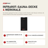 ProReset Infrarot-Sauna-Decke mit 4 Merkmalen: Ferninfrarot-Wärme 25–80 °C, In ca. 5 Minuten aufgeheizt, PVC-Innenfutter, Gefaltet 90 cm