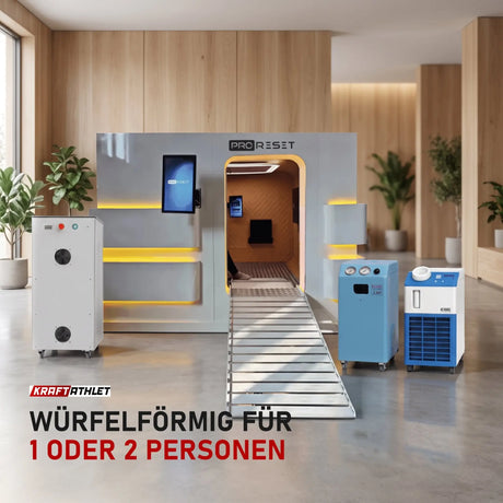 ProReset Matrix Hyperbarkammer in einer hellen Recovery-Lounge