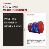 Frage und Antwort zu ProReset Mediterranean Hyperbarkammer: Passt die Kammer in meinen Raum?