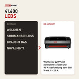 Frage und Antwort zu ProReset NovaLight Rotlichtbett: Welchen Stromanschluss braucht das NovaLight?