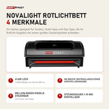 ProReset NovaLight Rotlichtbett mit 4 Merkmalen: 41.600 LEDs, 188 mW/cm² Bestrahlungsstärke (Herstellerangabe), Wellenlängen einzeln steuerbar, Sitzungsdauer 1–15 min einstellbar