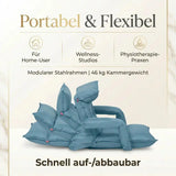 ProReset Oasis Softshell-Hyperbarkammer, Grafik zum Auf- und Abbau mit zerlegtem Sessel