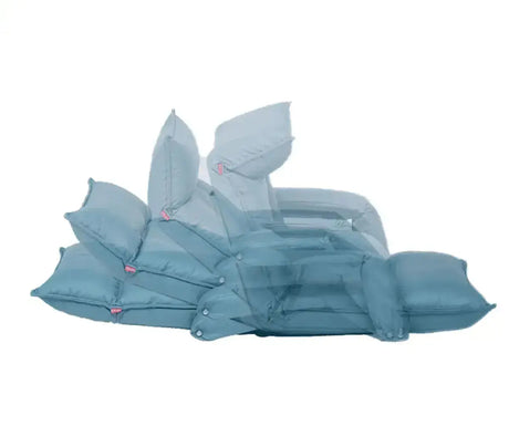 ProReset Oasis Softshell-Hyperbarkammer, Liegesessel in Blau, flach liegend mit Kissen