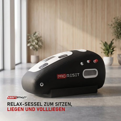 ProReset Oasis Softshell-Hyperbarkammer in einer hellen Recovery-Lounge