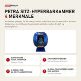 ProReset Petra Sitz-Hyperbarkammer mit 4 Merkmalen: Einfahrbare Acryl-Fronttür, 2 Panoramafenster, 3 Module für 80-cm-Standardtüren, 10-Zoll-Touchscreen innen und außen