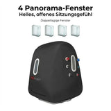 ProReset Space Softshell-Hyperbarkammer, Grafik zu den vier Panorama-Fenstern