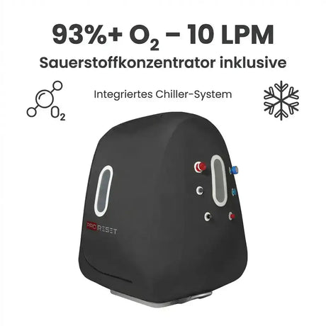ProReset Space Softshell-Hyperbarkammer, Grafik zu Konzentrator und Chiller-System