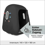 ProReset Space Softshell-Hyperbarkammer, Grafik zum Rollstuhl-Zugang mit Rampe
