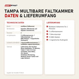 Technische Daten und Lieferumfang von ProReset TAMPA Multibare Faltkammer als Tabelle