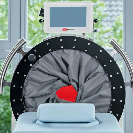 ProReset VacuPro Vakuum-Wellnesssystem – Detail der Öffnung mit Membran und Display darüber
