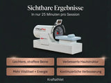 ProReset VacuPro Vakuum-Wellnesssystem – Grafik zur Session-Dauer mit Geräteansicht