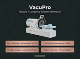 ProReset VacuPro Vakuum-Wellnesssystem – Übersicht mit Geräteansicht auf dunklem Grund