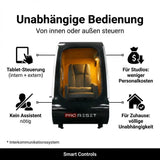 ProReset Vista Sitz-Hyperbarkammer – Grafik zur Bedienung per Tablet von innen oder außen