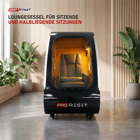 ProReset Vista Sitz-Hyperbarkammer in einer hellen Recovery-Lounge