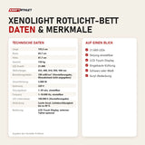 Technische Daten und Merkmale von ProReset XenoLight Rotlicht-Bett als Tabelle