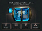 Übersichtsgrafik der ProReset Zeugma Panorama Hyperbarkammer mit Fenstern, Display und Doppelsitz