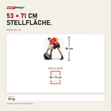 Maßbild Ropeflex RX2000 Endlosseil-Bodengerät: Stellfläche 53 × 71 cm, Höhe 36 cm