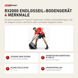 Ropeflex RX2000 Endlosseil-Bodengerät mit 4 Merkmalen: Stehend oder sitzend, Magnetischer Widerstand 10–200 lb, Kleine Stellfläche, Transportrollen