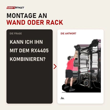 Frage und Antwort zu Ropeflex RX2100 Endlosseil-Trainer für Wand und Rack: Kann ich ihn mit dem RX4405 kombinieren?