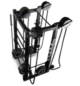 Ropeflex RX2100 Endlosseil-Trainer für Wand und Rack – Schrägansicht von oben mit Seilrollen und Widerstandsmodulen