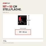 Maßbild Ropeflex RX2200 Horizontal-Seiltrainer: Stellfläche 157 × 53 cm, Höhe 46 cm