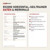 Technische Daten und Merkmale von Ropeflex RX2200 Horizontal-Seiltrainer als Tabelle