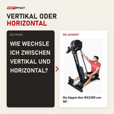 Frage und Antwort zu Ropeflex RX2300 Dual-Position-Seiltrainer: Wie wechsle ich zwischen vertikal und horizontal?
