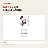 Maßbild Ropeflex RX2300 Dual-Position-Seiltrainer: Stellfläche 122 × 84 cm, Höhe 155 cm