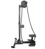 Ropeflex RX2500 Vertikal-Seiltrainer, Seitenansicht mit Seilrolle, Säule und Bank