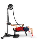 Ropeflex RX2500 Vertikal-Seiltrainer, Mann trainiert liegend auf der Bank