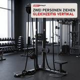 Ropeflex RX2500D Doppelstation in einem fertig eingerichteten Studio mit dunklen Wänden und Gummiboden