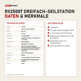 Technische Daten und Merkmale von Ropeflex RX2500T Dreifach-Seilstation als Tabelle