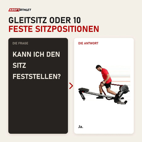 Frage und Antwort zu Ropeflex RX3200 Endlosseil-Rudergerät: Kann ich den Sitz feststellen?