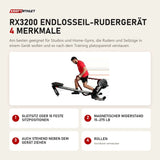 Ropeflex RX3200 Endlosseil-Rudergerät mit 4 Merkmalen: Gleitsitz oder 10 feste Sitzpositionen, Magnetischer Widerstand 15–275 lb, Auch stehend neben dem Gerät ziehen, Rollen