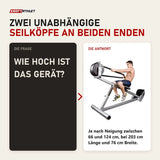 Frage und Antwort zu Ropeflex RX3300 Neigungs-Seiltrainer: Wie hoch ist das Gerät?