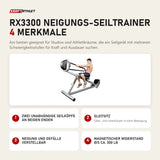 Ropeflex RX3300 Neigungs-Seiltrainer mit 4 Merkmalen: Zwei unabhängige Seilköpfe an beiden Enden, Gleitsitz, Neigung und Gefälle verstellbar, Magnetischer Widerstand bis ca. 300 lb