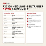 Technische Daten und Merkmale von Ropeflex RX3300 Neigungs-Seiltrainer als Tabelle