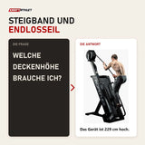 Frage und Antwort zu Ropeflex RX4400 Kletter-Seiltrainer: Welche Deckenhöhe brauche ich?