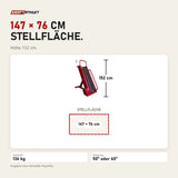 Maßbild Ropeflex RX4405 Steigband-Trainer: Stellfläche 147 × 76 cm, Höhe 152 cm