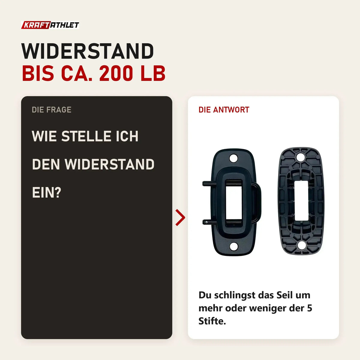Frage und Antwort zu Ropeflex RX505 Endlosseil-Trommel: Wie stelle ich den Widerstand ein?