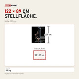 Maßbild Ropeflex RX5500 Outdoor-Seiltrainer: Stellfläche 122 × 89 cm, Höhe 231 cm
