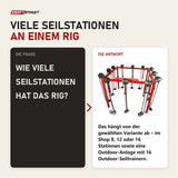 Frage und Antwort zu Ropeflex RX8100 Spartan Rig: Wie viele Seilstationen hat das Rig?