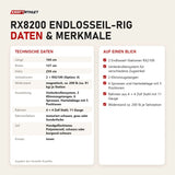 Technische Daten und Merkmale von Ropeflex RX8200 Endlosseil-Rig als Tabelle