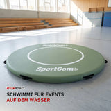 SportCom Aqua-Ringmatte für Kampfsport in einer hellen Sporthalle