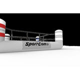 SportCom Aufblasbarer Jugend-Boxring, Detail der Seitenwand mit Logo und Eckpfosten