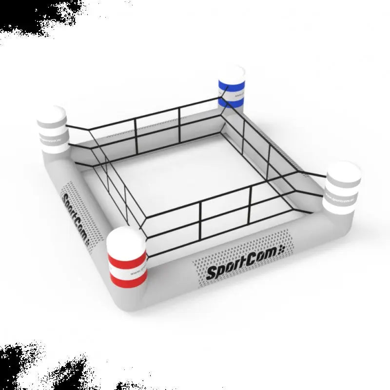 SportCom Aufblasbarer Jugend-Boxring, Ansicht von oben auf die Ringfläche und die Seile