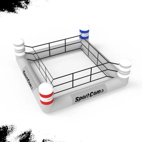 SportCom Aufblasbarer Jugend-Boxring, Ansicht von oben auf die Ringfläche und die Seile