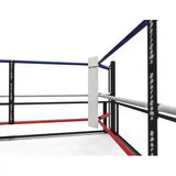 SportCom Beweglicher Boxring – Detail von Eckpolster und Seilen
